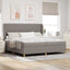 Box spring seng med hovedgærde Gråbrun 200 x 200 cm Stof