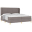 Box spring seng med hovedgærde Gråbrun 200 x 200 cm Stof