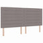 Box spring seng med hovedgærde Gråbrun 200 x 200 cm Stof