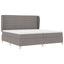 Box spring seng med hovedgærde Gråbrun 200 x 200 cm Stof