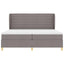 Box spring seng med hovedgærde Gråbrun 200 x 200 cm Stof