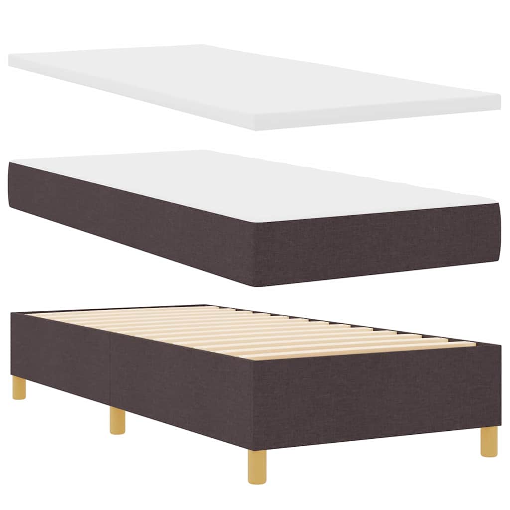 Box spring seng med hovedgærde Mørk Brun 190 x 90 cm Stof