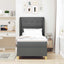 Box spring seng med hovedgærde Mørkegrå 200 x 100 cm Stof