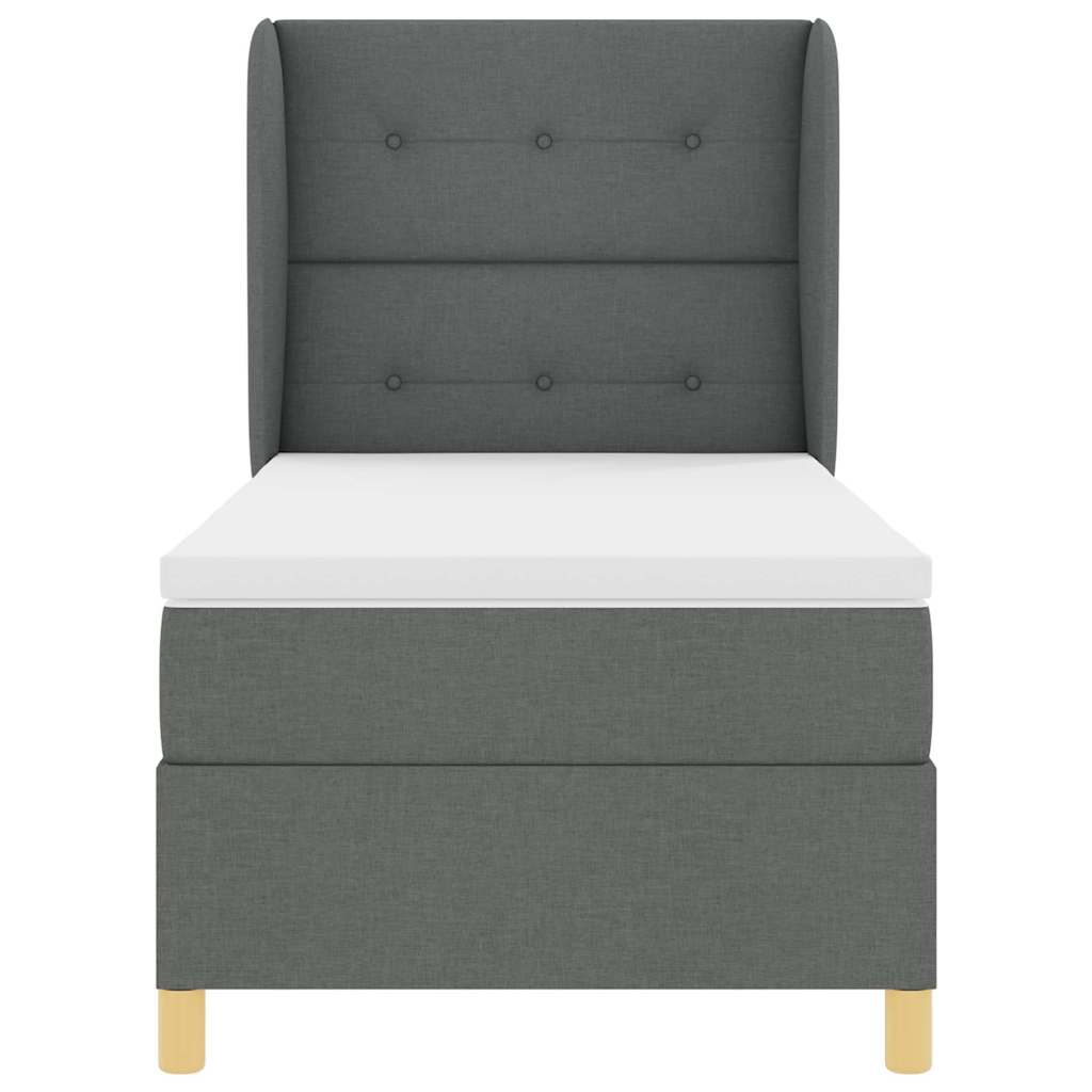 Box spring seng med hovedgærde Mørkegrå 200 x 100 cm Stof