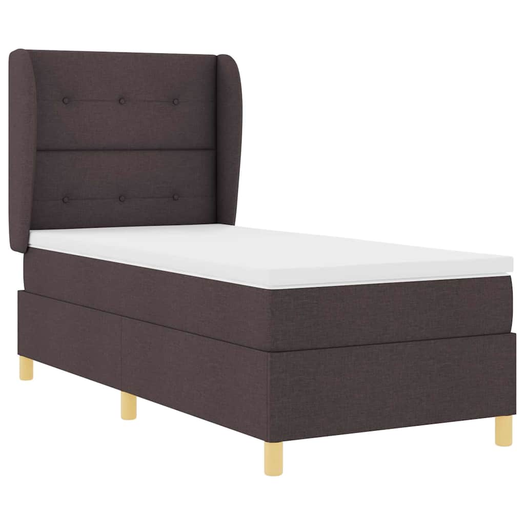 Box spring seng med hovedgærde Mørk Brun 200 x 100 cm Stof