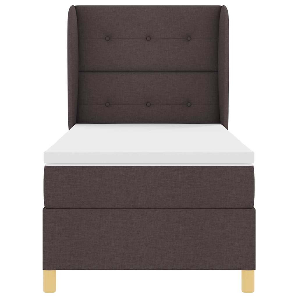 Box spring seng med hovedgærde Mørk Brun 200 x 100 cm Stof