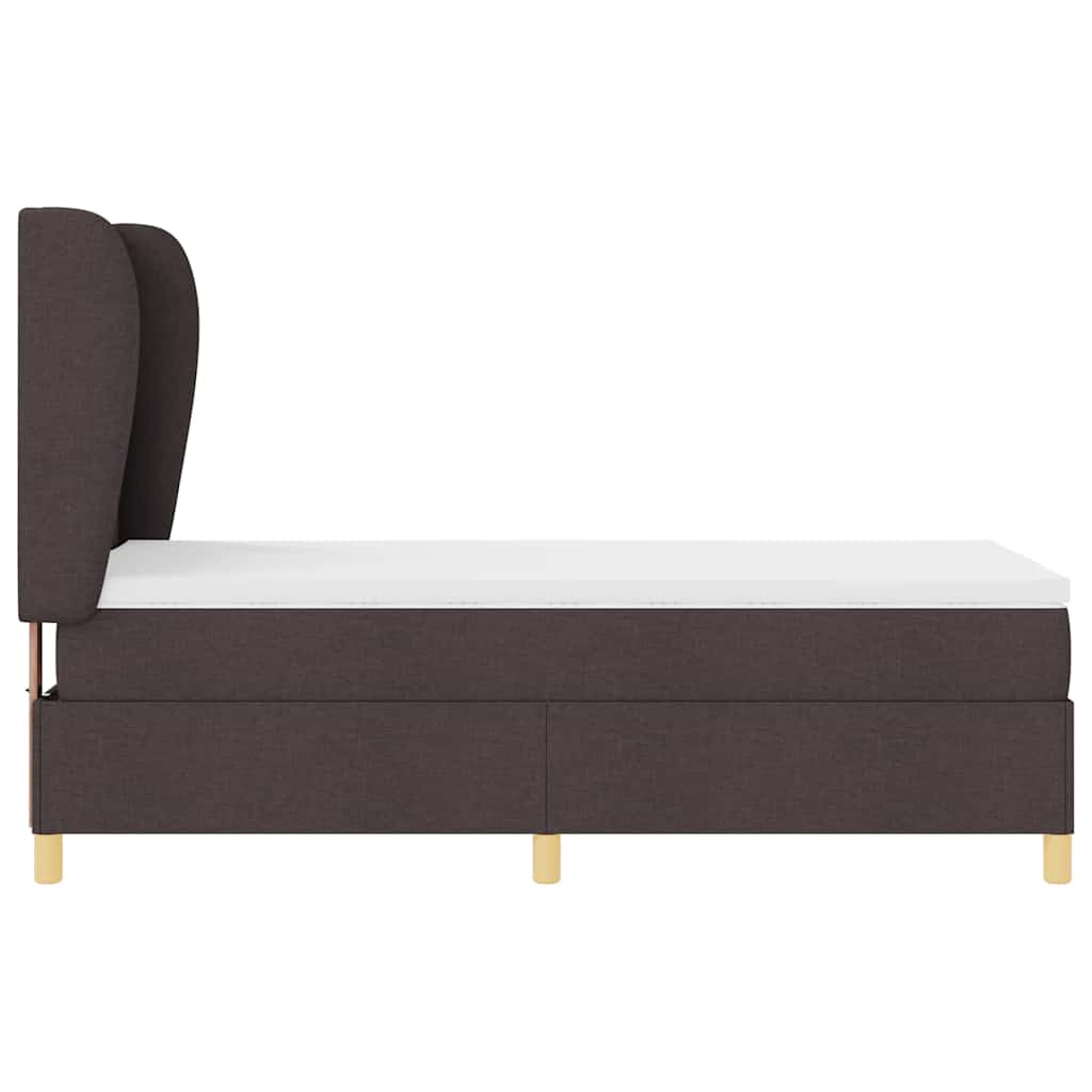 Box spring seng med hovedgærde Mørk Brun 200 x 100 cm Stof