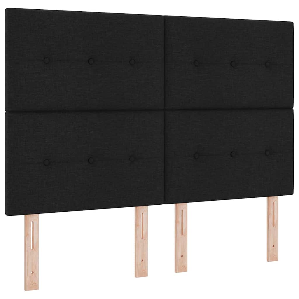 Box spring seng med hovedgærde Sort 200 x 140 cm Stof