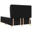 Box spring seng med hovedgærde Sort 200 x 140 cm Stof