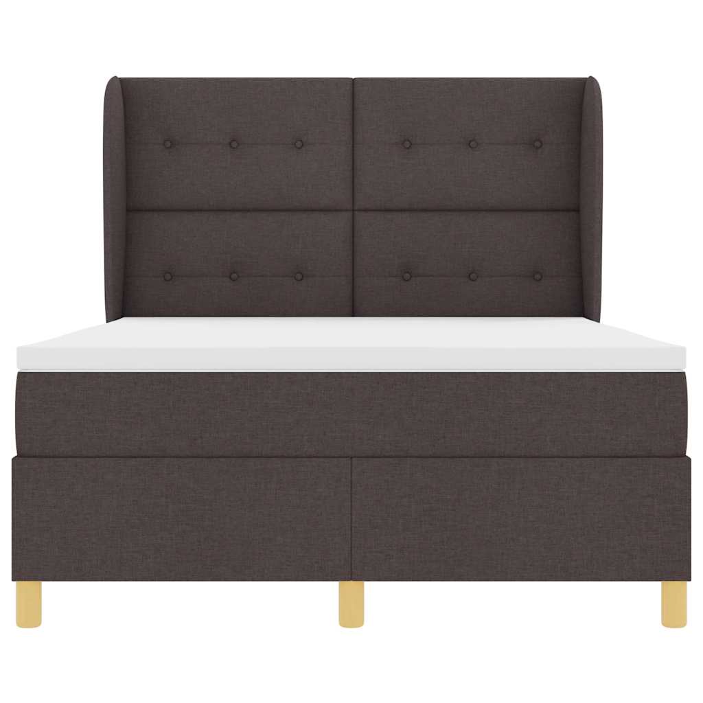 Box spring seng med hovedgærde Mørk Brun 200 x 160 cm Stof