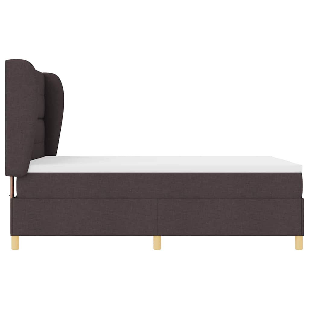 Box spring seng med hovedgærde Mørk Brun 200 x 160 cm Stof