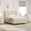 Box spring seng med hovedgærde Creme 200 x 160 cm Stof