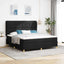 Box spring seng med hovedgærde Sort 200 x 180 cm Stof