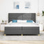 Box spring seng med hovedgærde Mørkegrå 200 x 200 cm Stof