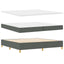 Box spring seng med hovedgærde Mørkegrå 200 x 200 cm Stof
