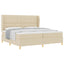 Box spring seng med hovedgærde Creme 200 x 200 cm Stof