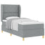 Box spring seng med hovedgærde Lysegrå 190 x 90 cm Stof