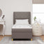 Box spring seng med hovedgærde Gråbrun 190 x 90 cm Stof