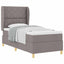 Box spring seng med hovedgærde Gråbrun 190 x 90 cm Stof