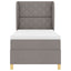 Box spring seng med hovedgærde Gråbrun 190 x 90 cm Stof