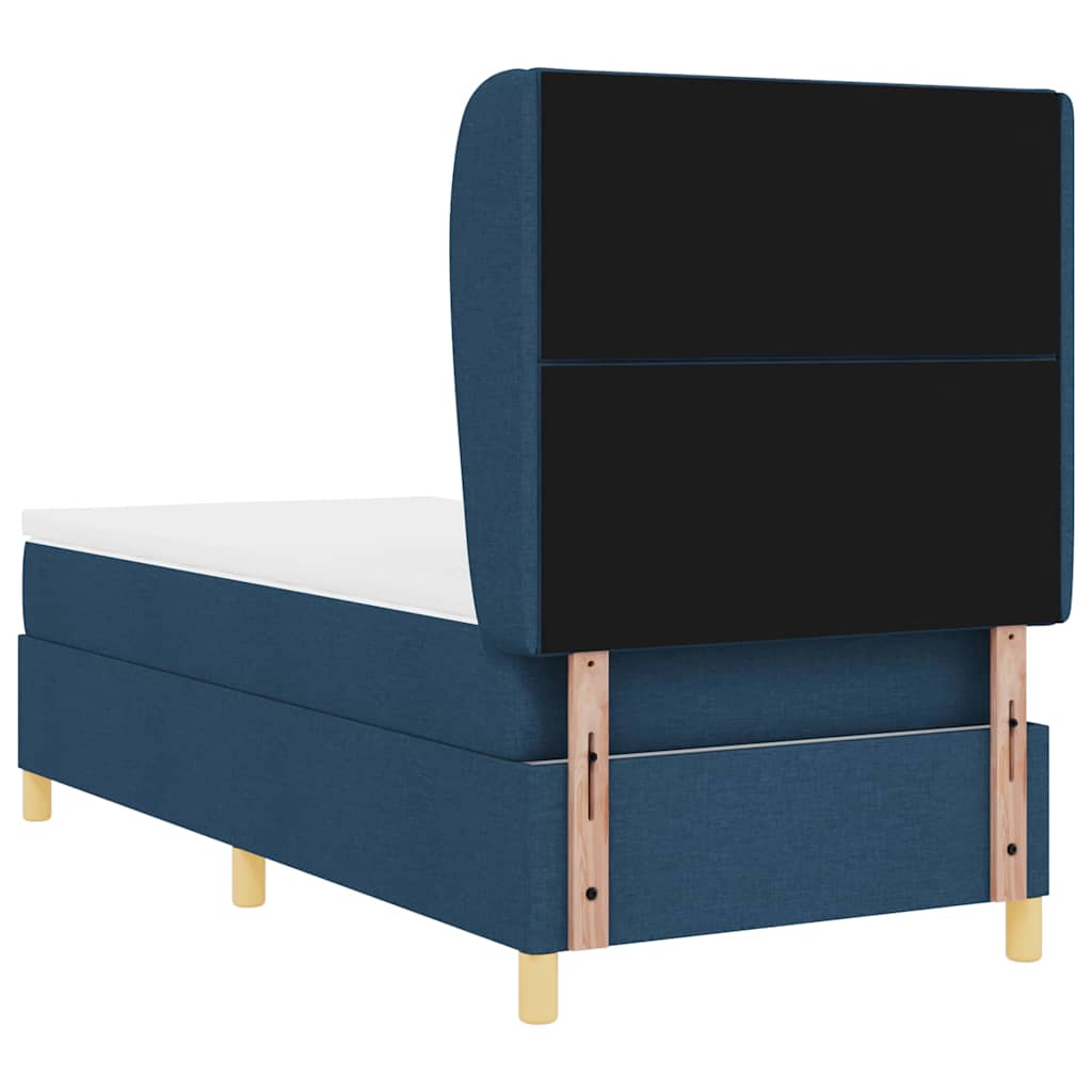 Box spring seng med hovedgærde Blå 190 x 90 cm Stof