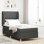 Box spring seng med hovedgærde Mørkegrå 200 x 90 cm Stof