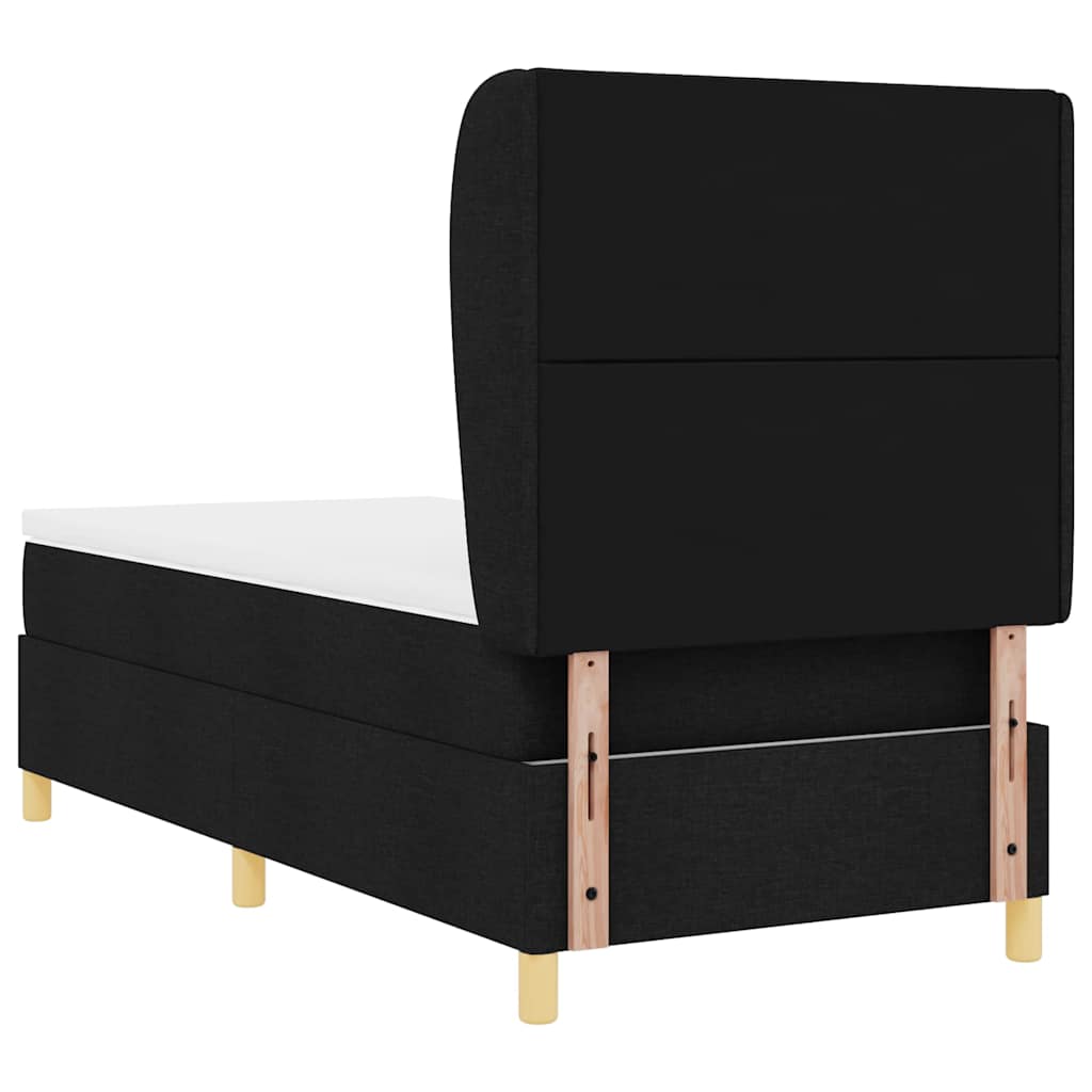 Box spring seng med hovedgærde Sort 200 x 100 cm Stof