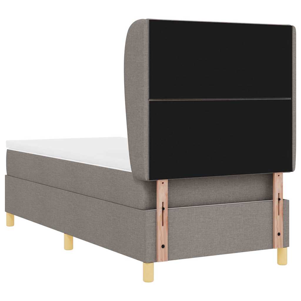 Box spring seng med hovedgærde Gråbrun 200 x 100 cm Stof