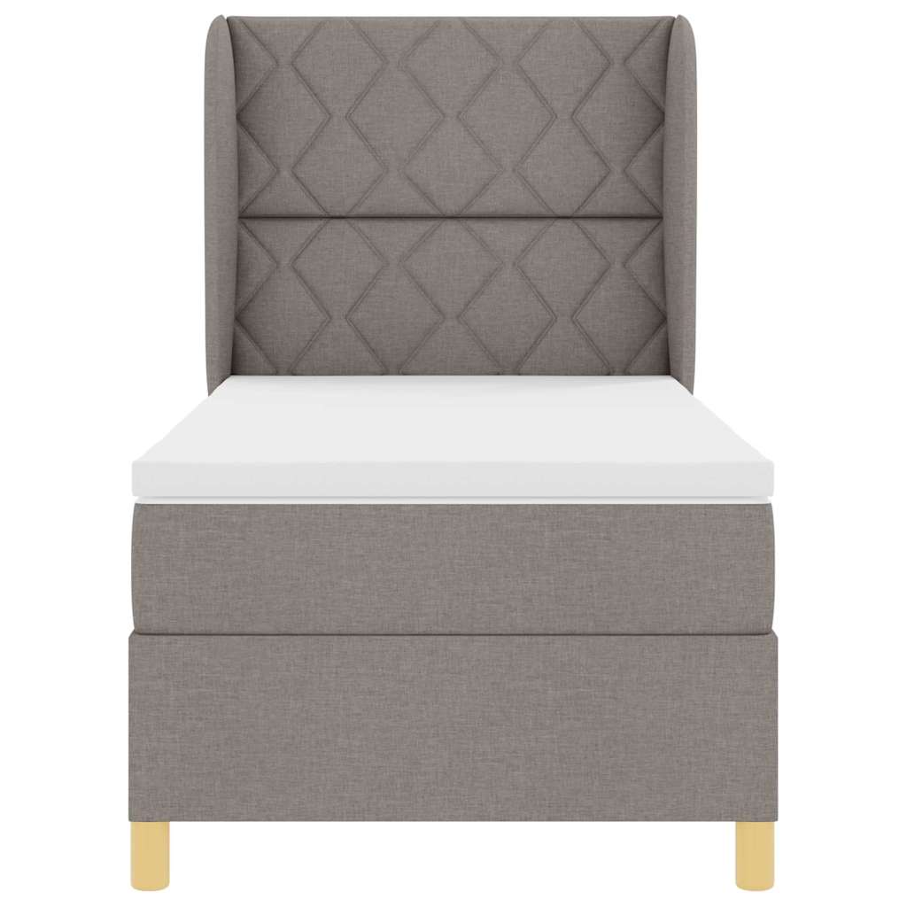 Box spring seng med hovedgærde Gråbrun 200 x 100 cm Stof