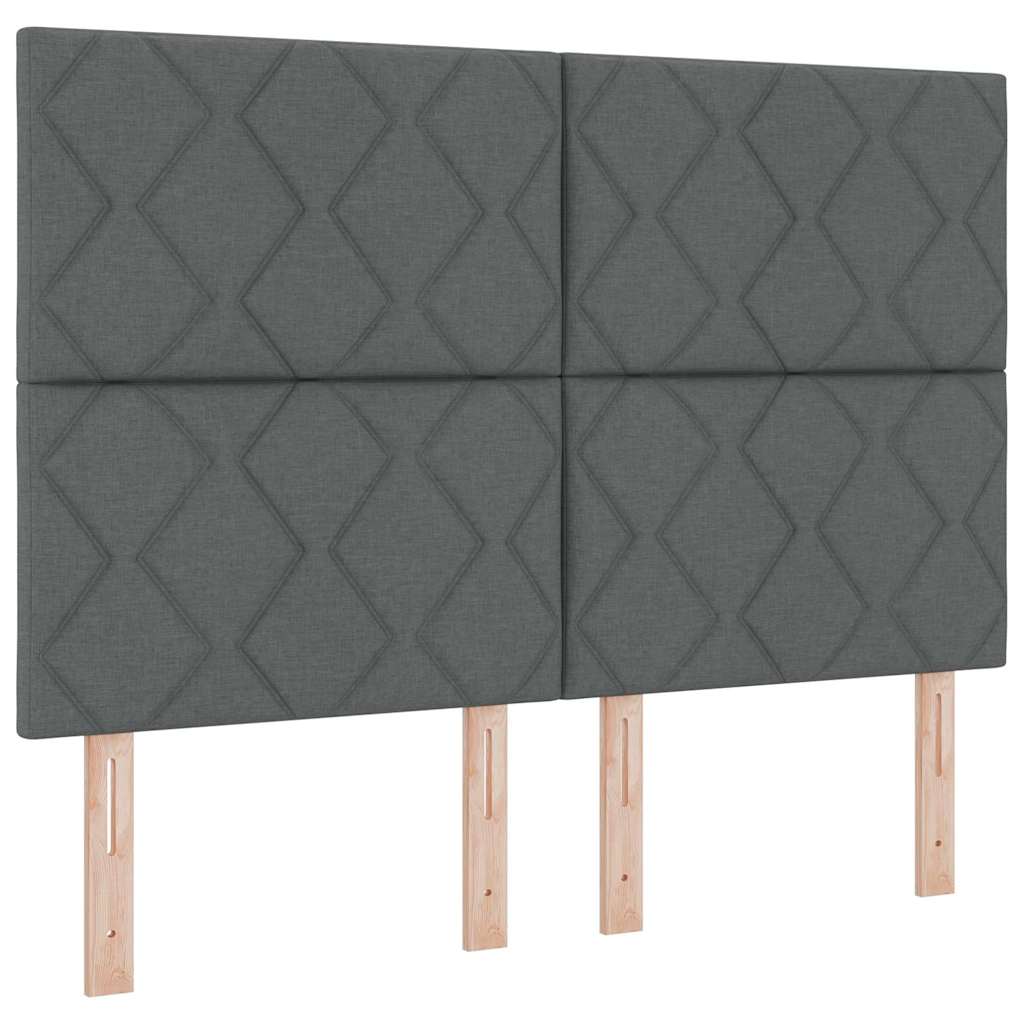 Box spring seng med hovedgærde Mørkegrå 190 x 140 cm Stof