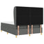 Box spring seng med hovedgærde Mørkegrå 190 x 140 cm Stof