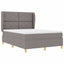 Box spring seng med hovedgærde Gråbrun 190 x 140 cm Stof