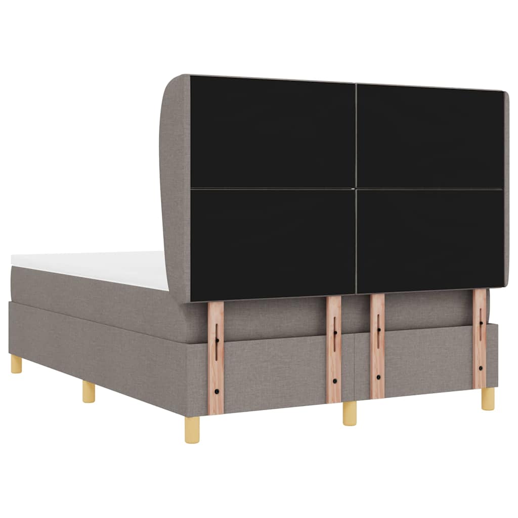 Box spring seng med hovedgærde Gråbrun 190 x 140 cm Stof