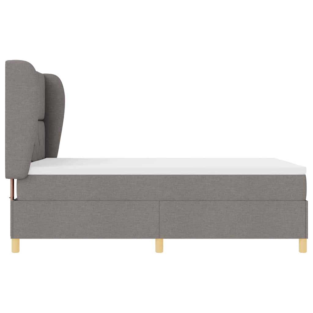 Box spring seng med hovedgærde Gråbrun 190 x 140 cm Stof