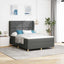 Box spring seng med hovedgærde Mørkegrå 200 x 140 cm Stof