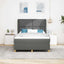 Box spring seng med hovedgærde Mørkegrå 200 x 140 cm Stof