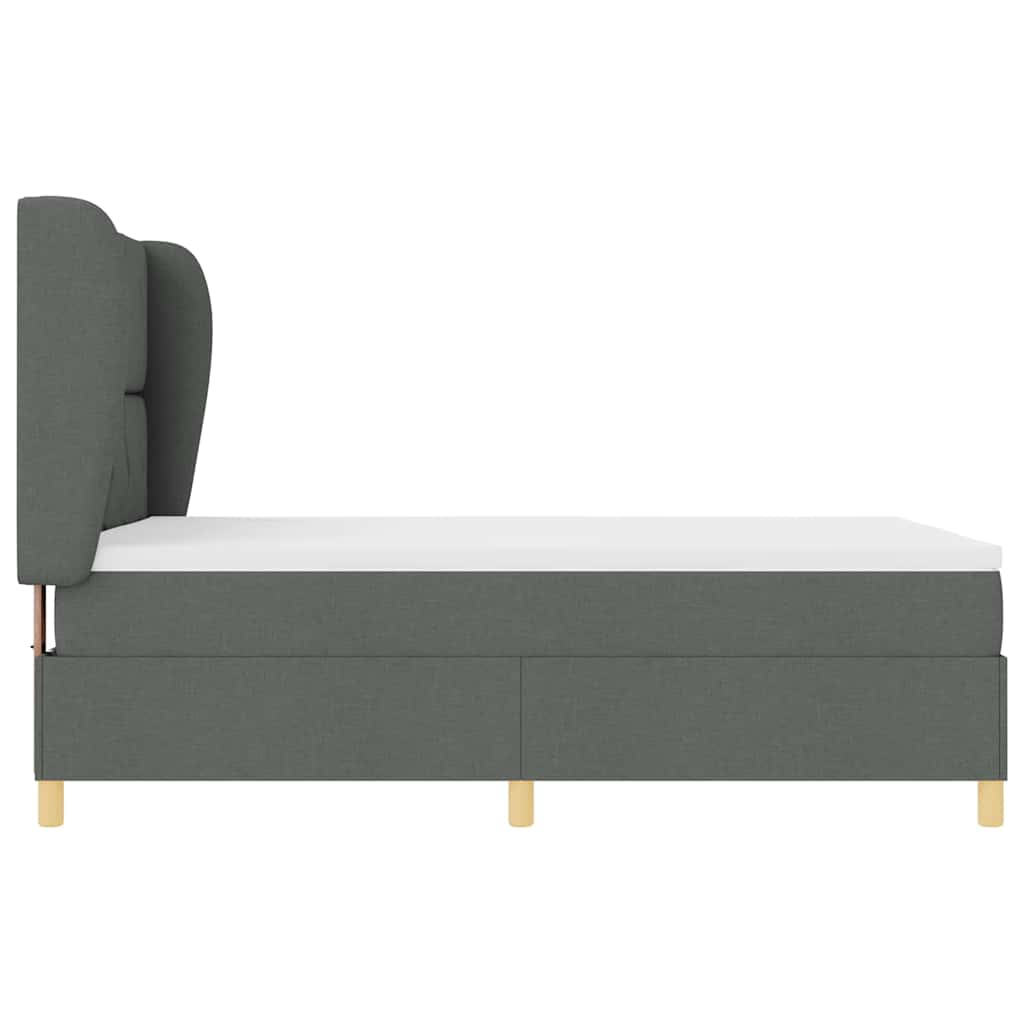 Box spring seng med hovedgærde Mørkegrå 200 x 140 cm Stof