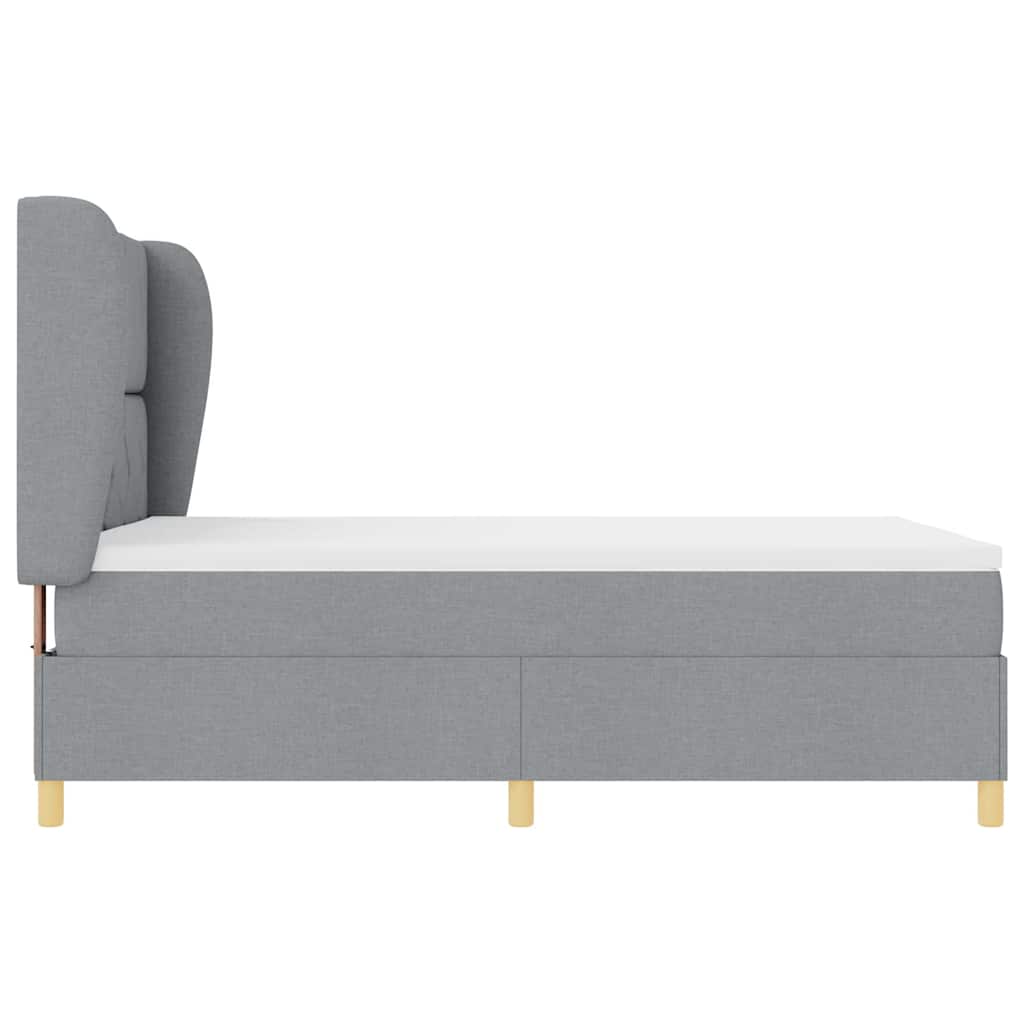Box spring seng med hovedgærde Lysegrå 200 x 160 cm Stof