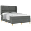 Box spring seng med hovedgærde Mørkegrå 200 x 160 cm Stof