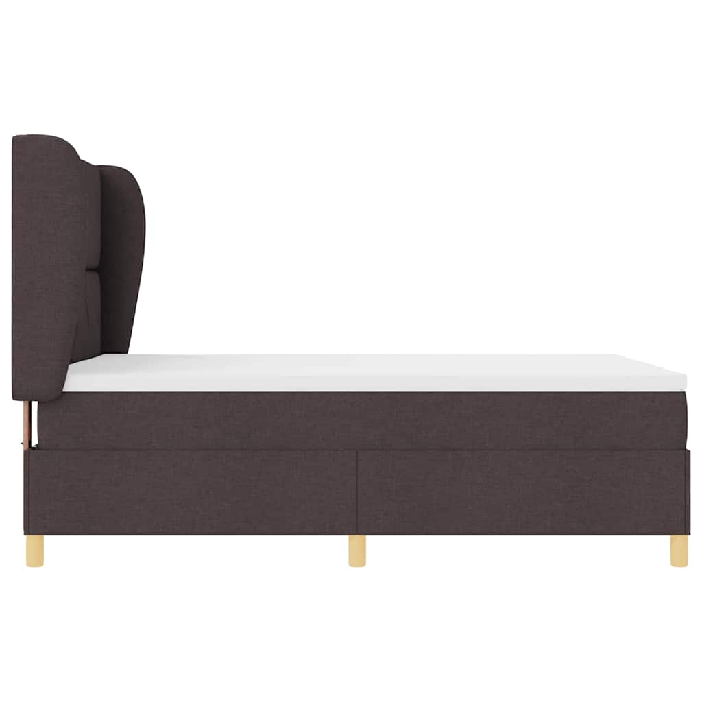 Box spring seng med hovedgærde Mørk Brun 200 x 160 cm Stof