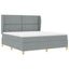 Box spring seng med hovedgærde Lysegrå 200 x 180 cm Stof