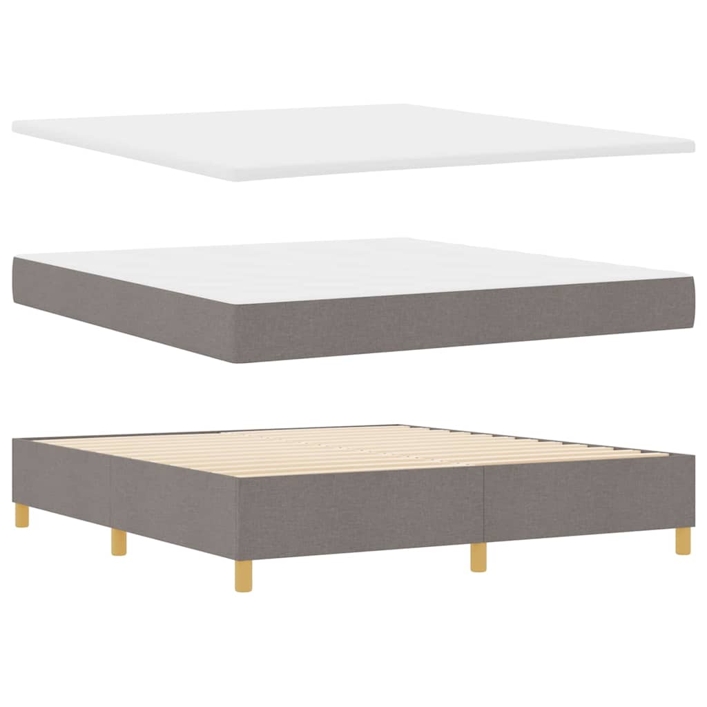 Box spring seng med hovedgærde Gråbrun 200 x 180 cm Stof