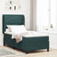 Box spring seng med madras Mørkegrøn 200 x 90 cm Fløjl