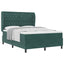 Box spring seng med hovedgærde Mørkegrøn 190 x 140 cm Fløjl