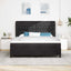 Box spring seng med madras Sort 200 x 180 cm Fløjl