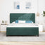 Box spring seng med madras Mørkegrøn 200 x 180 cm Fløjl