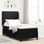 Box spring seng med hovedgærde Sort 200 x 90 cm Fløjl