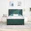 Box spring seng med hovedgærde Mørkegrøn 200 x 140 cm Fløjl