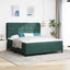 Box spring seng med hovedgærde Mørkegrøn 200 x 180 cm Fløjl