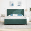 Box spring seng med hovedgærde Mørkegrøn 200 x 180 cm Fløjl